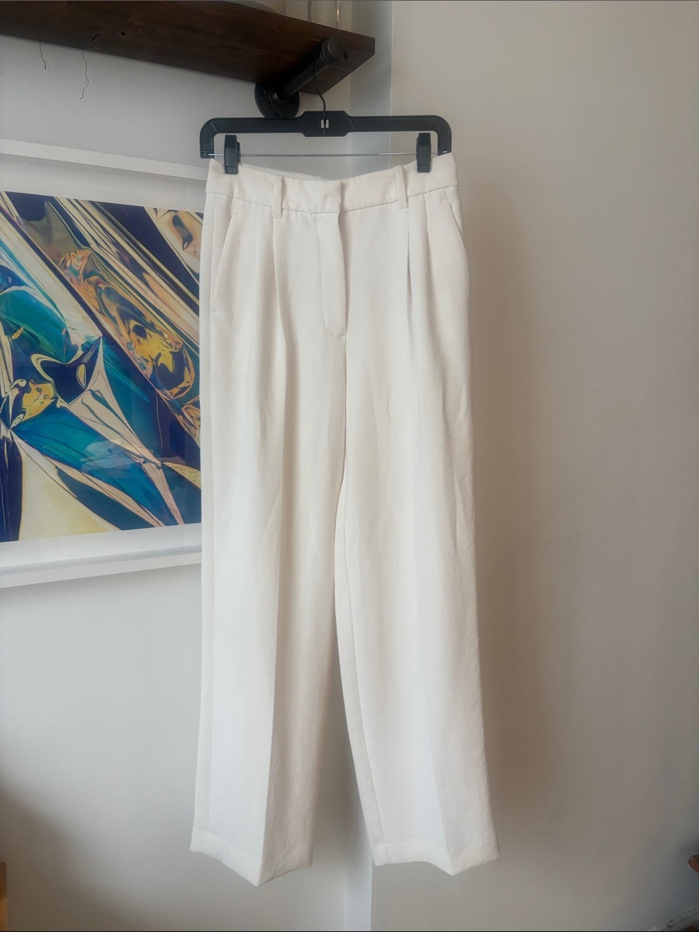 Aritzia Wilfred Classic High-Rise White Trousers